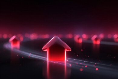 发光的红色房子