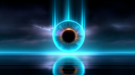 水面上的发光眼球