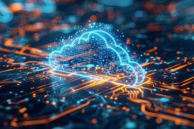 蓝橙色云计算插图