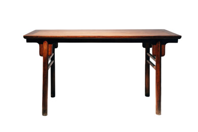 明代黄花梨夹头樺素牙子平头案