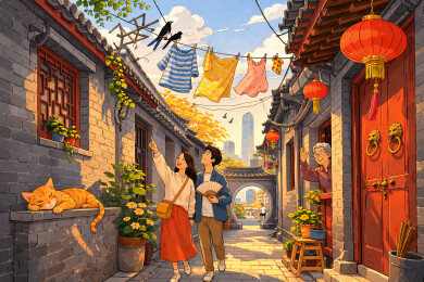 老街巷里的午后漫步