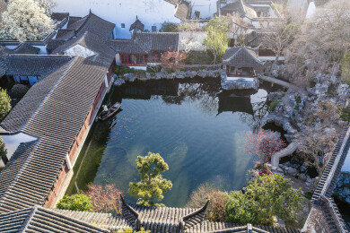 中国江苏苏州艺圃早春风光