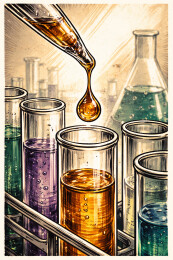 实验室琥珀色液滴