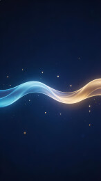 波浪光带蓝橙渐变