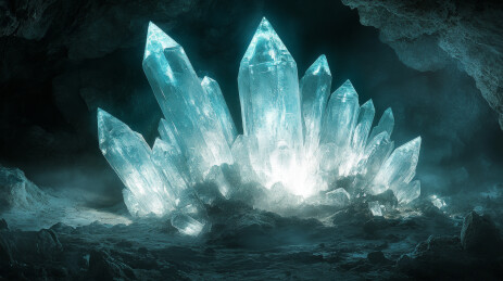 幽蓝水晶洞穴奇观