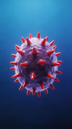 蓝色背景病毒模型