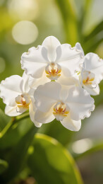 白色兰花带黄蕊