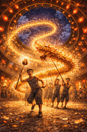 土楼火龙巡舞夜