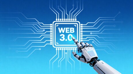 机器人触碰WEB30芯片科技感画面