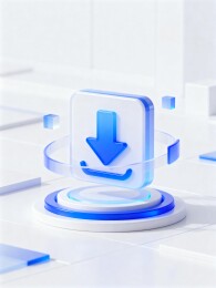 科技感蓝色下载图标设计