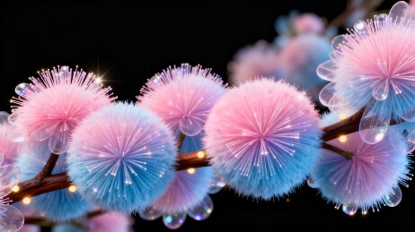 粉蓝绒球梦幻浪漫节日主视觉