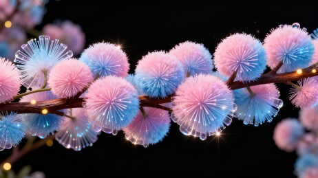 粉蓝绒球梦幻浪漫节日主视觉