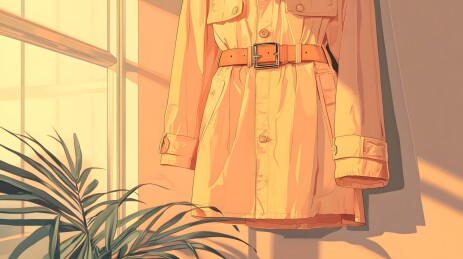 复古腰带与简约衣架的优雅搭配