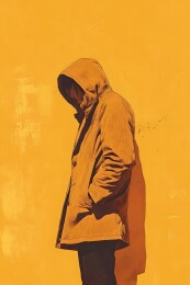 柔光下墙上的雨衣