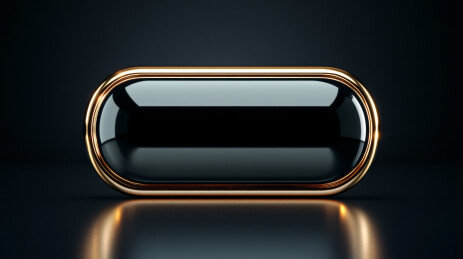 黑色亮面金边椭圆按钮科技感背景