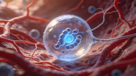 显微镜下的病毒细胞科技背景