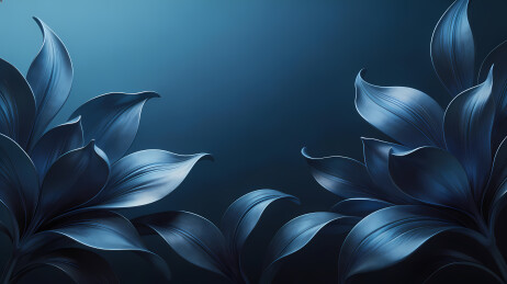 深蓝渐变抽象植物
