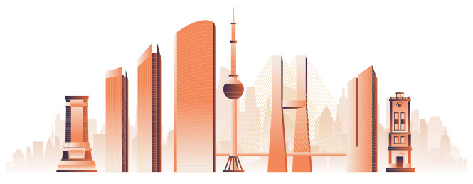 徐州城市地标建筑插画