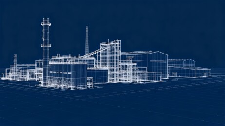 工业厂区线框三维模型设计图
