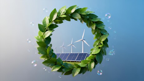 风力发电机与太阳能板的清洁能源场景