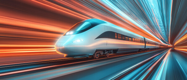 高速列车疾驰隧道