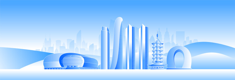 湖州城市天际线插画