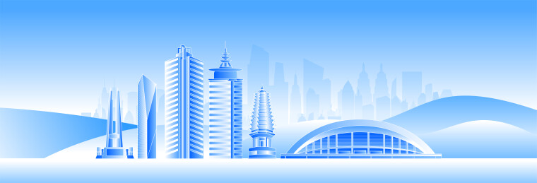 唐山城市天际线插画