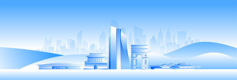 廊坊城市天际线插画