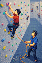 室内攀岩保护配合