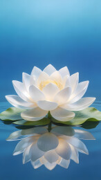 白莲映水禅意生