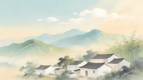 白墙黛瓦隐山间