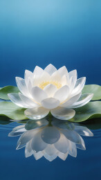 白莲映水禅意静