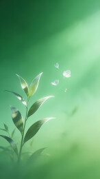 嫩枝白瓣映青光