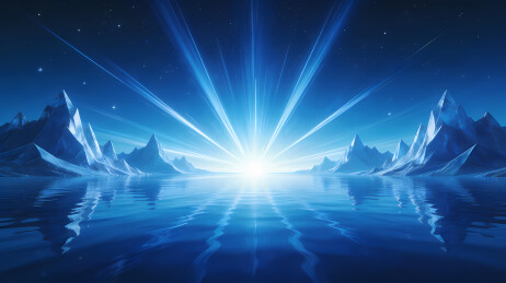 极地冰湖夜光迸发