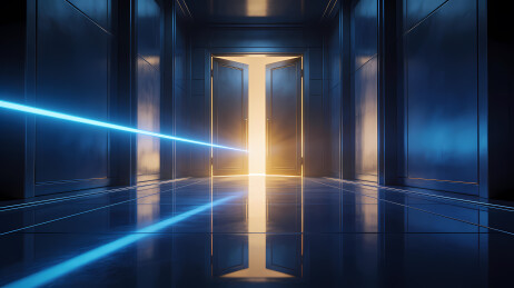 科幻走廊透出金光