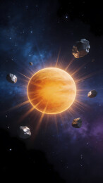 金橙恒星与小行星