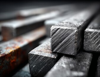 堆叠钢筋建筑施工材料