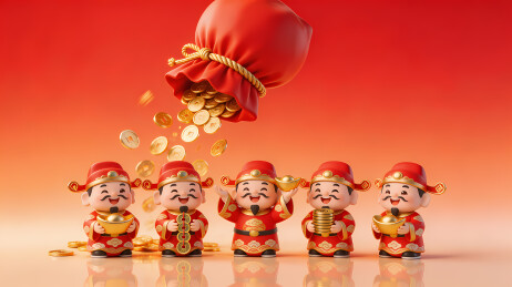 五财神迎春送福