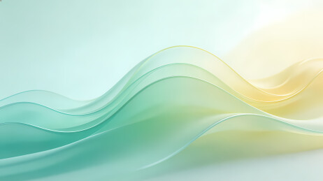 青绿渐变波浪曲线