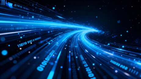 数据流隧道蓝色科技光轨背景