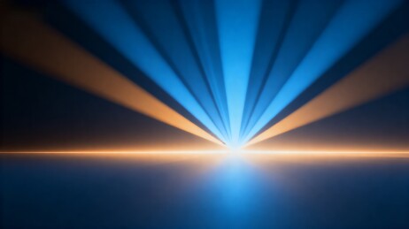 蓝橙光束汇聚地平线