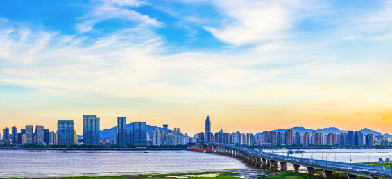 温州瓯江瓯越大桥城市风光实拍