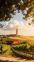 意大利斜塔田园风光