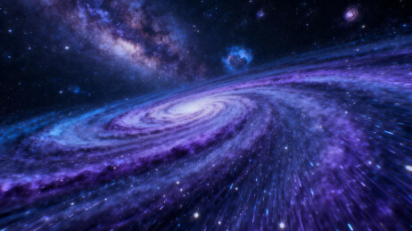 旋涡星系与星云的宇宙景象