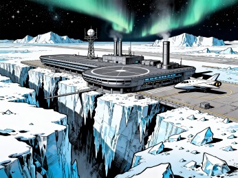 极地科考站科幻场景主视觉