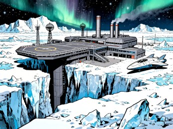 极地科考站科幻场景主视觉