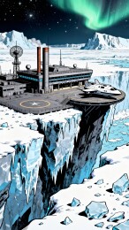 极地科考站科幻场景主视觉