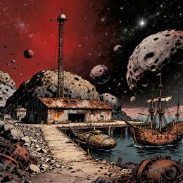 太空废土港口科幻场景主视觉