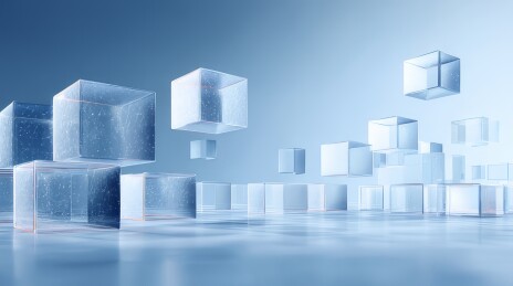 冷调透明立方体空间图