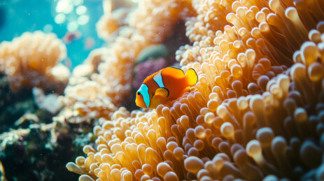 海底世界中的小丑鱼